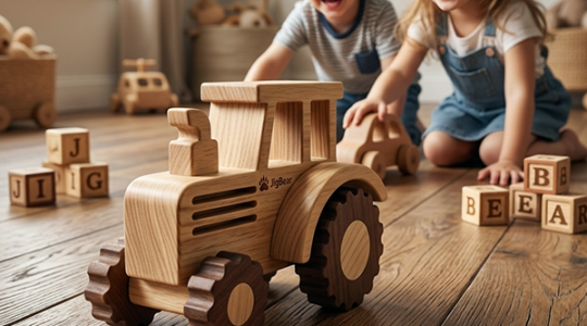 DIY Motorized Wooden Tractor for Kids