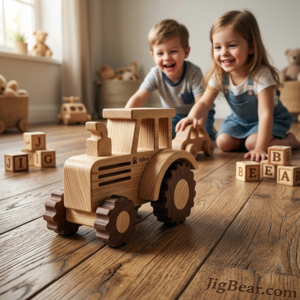 DIY Motorized Wooden Tractor for Kids