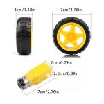 DC 3-6V Dual Shaft Gearbox Electric Motors with Tire Wheel for Robot